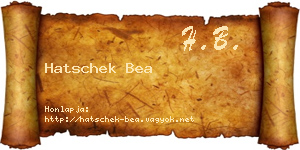 Hatschek Bea névjegykártya